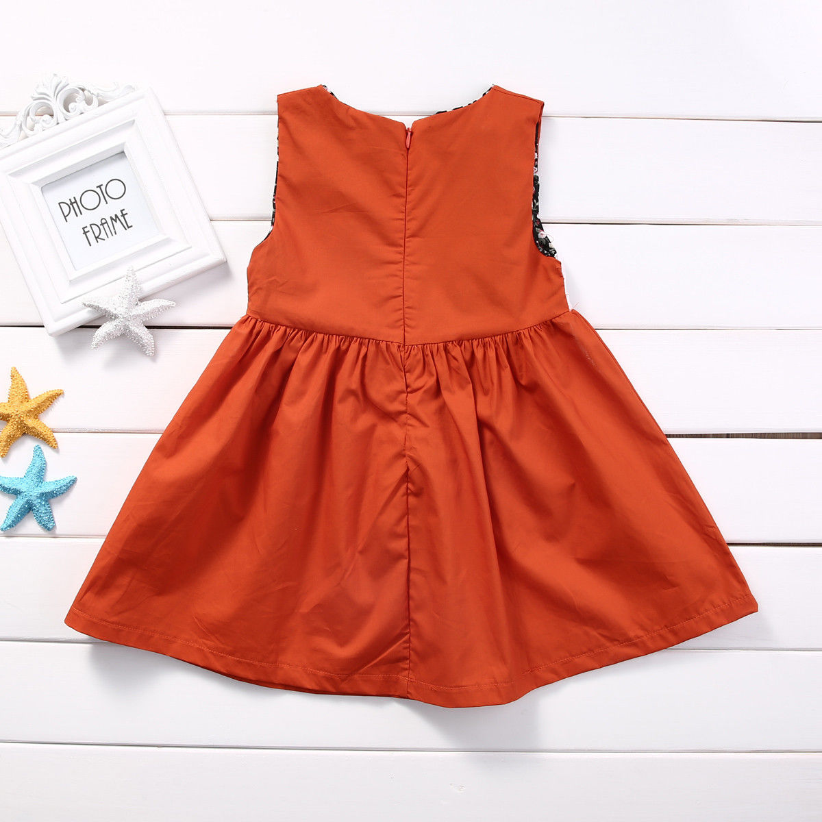 1-5Y Casual Baby Girls Clothes Cute Toddler Kids Fox Dress Summer Sleeveless Party Dress Children Cotton Clothing