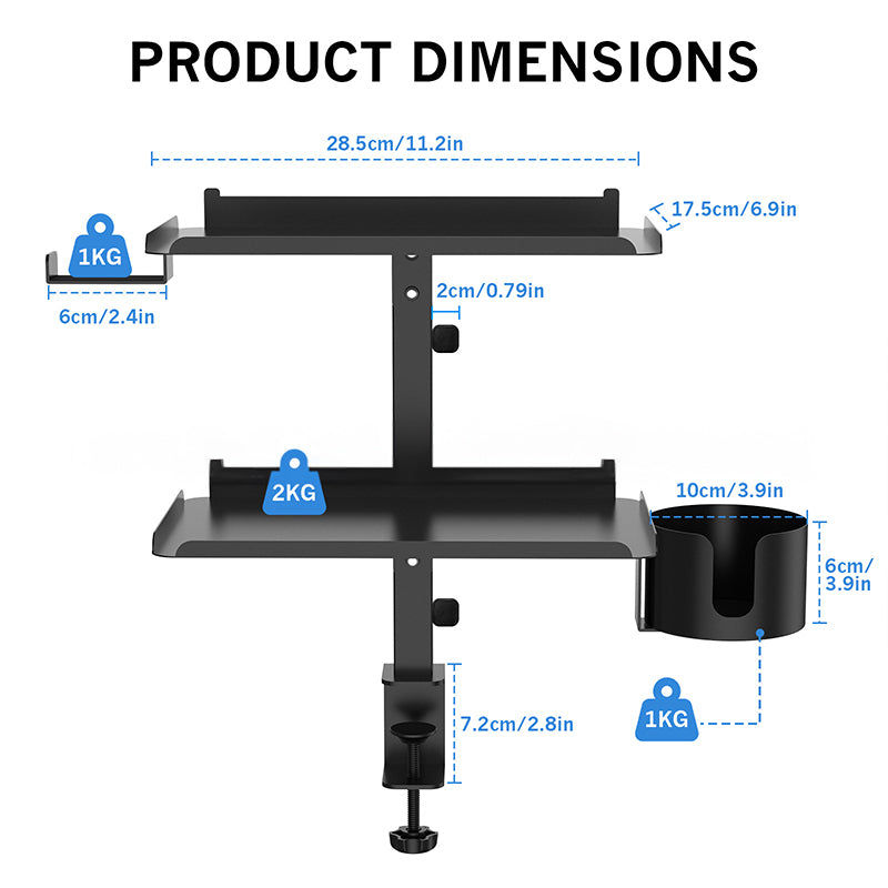 3 - Tier Multifunctional Desk Side Storage Rack - Organize Your Workspace Effortlessly