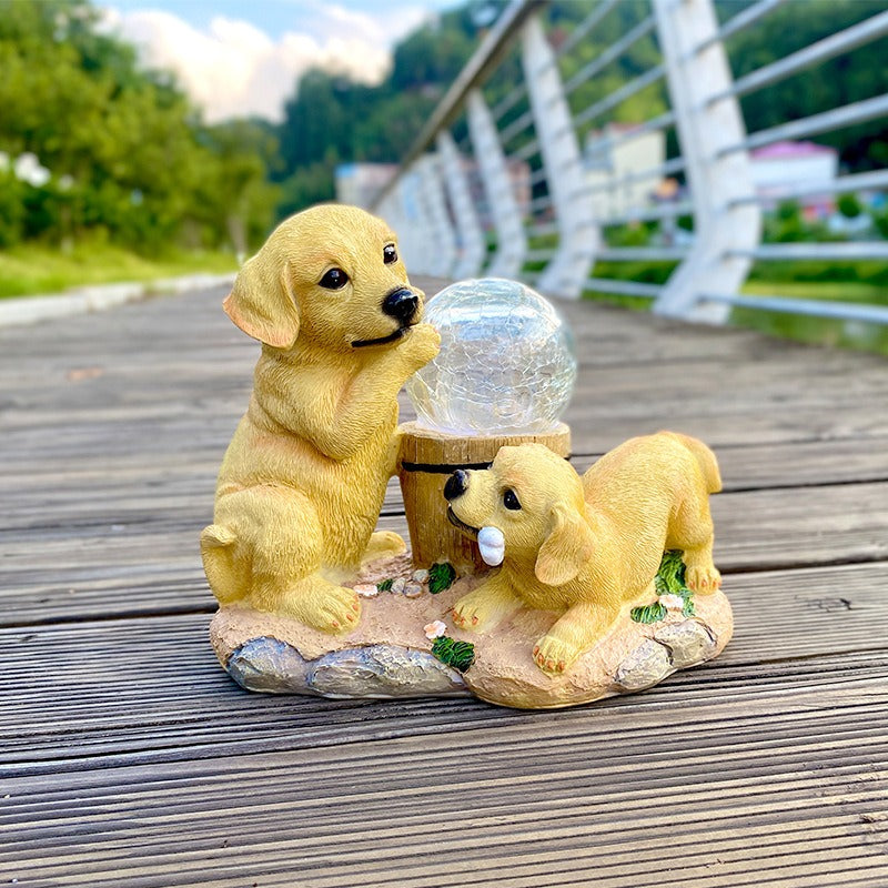 Outdoor garden decoration solar lamp resin balcony decoration