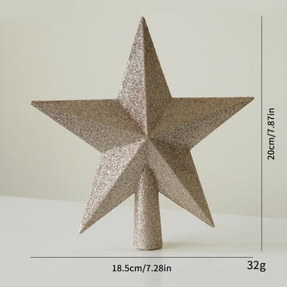 Christmas Tree Top Star Decoration Ornament, Gold, Silver, Red, Pink, 3D Five-Pointed Star