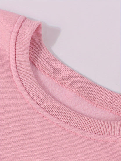 Long Sleeve Christmas Reindeer Graphic Crew Neck Sweatshirt