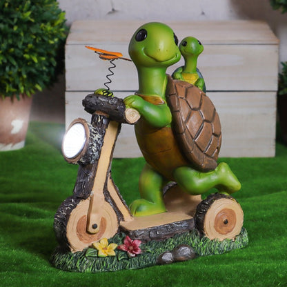 Solar lamp resin turtle cycling courtyard small night light decoration