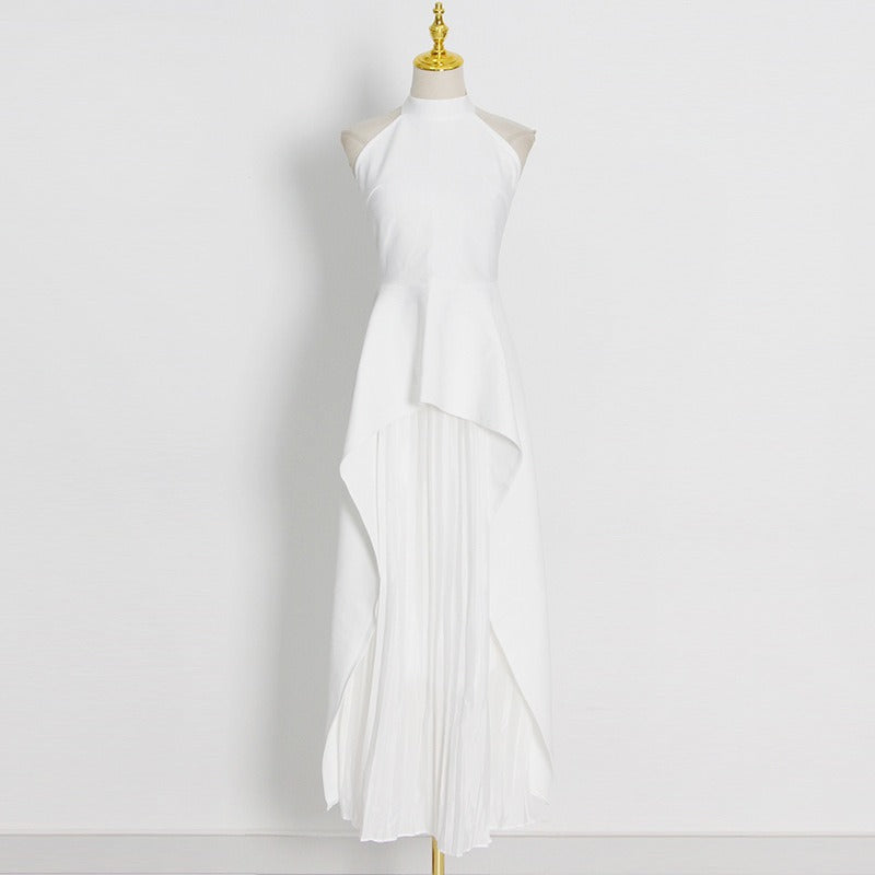 Fashion neck hanging sleeveless irregular two-piece set women's clothing