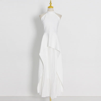 Fashion neck hanging sleeveless irregular two-piece set women's clothing