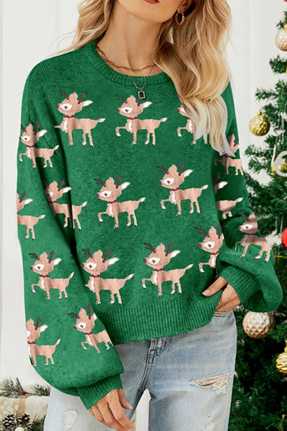 Christmas sweater lazy loose cute long sleeved pullover knitted sweater