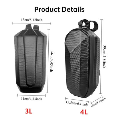 Portable Hanging Storage Bag (3L/4L): Hard-Shell Waterproof for Electric Scooter/Bike (Front, Accessories)