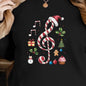 Women'S Christmas Music-Themed Casual Crew Neck Sweatshi