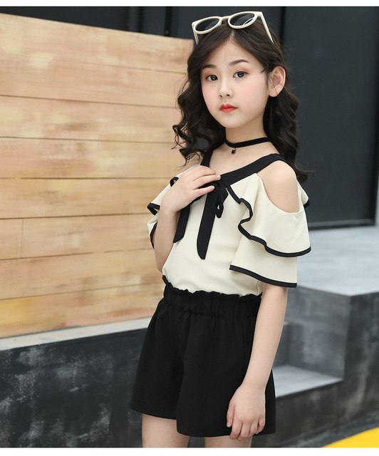 Kids Letter Crop Tank Tops Legging Two Pieces Set For Girls Summer Style Teenage Girl Hip Hop Clothing 4 6 8 10 12 14Years