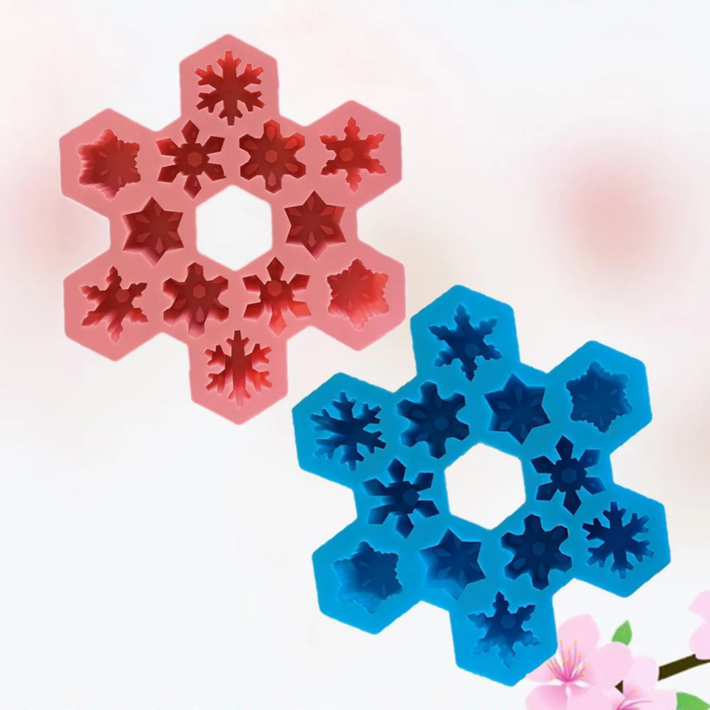 1 PCS Christmas Ice Molds Chocolate Snowflake Cookie Gummies Gummy Silicone Soap Biscuit