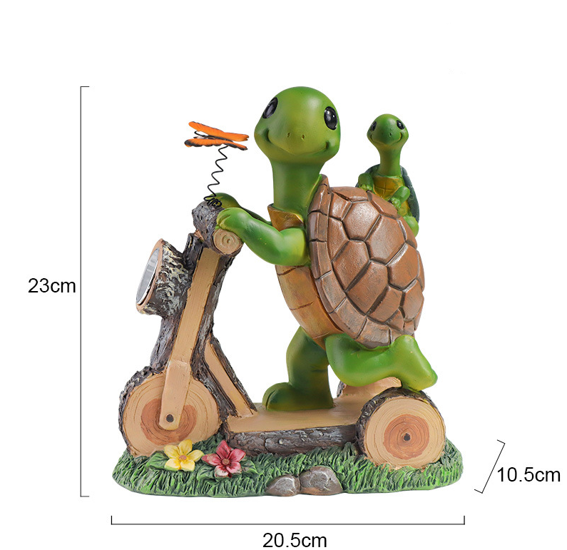 Solar lamp resin turtle cycling courtyard small night light decoration