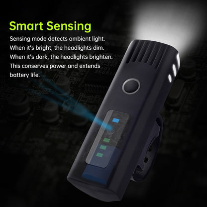 Bike headlight, bike flashlight, LED mountain bike torch, bike taillight, light sensor, cycling headlamp, bike accessories