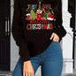 Christmas Gift Graphic Print Sweatshirt, Crew Neck Casual Sw