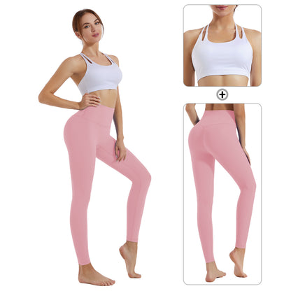 Yoga clothing set women's shock-absorbing gathering sports bra high waist and hip lifting fitness pants two-piece set