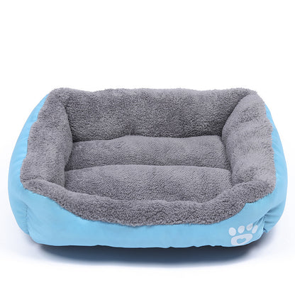 New, soft, and cozy fleece pet bed. Waterproof bottom. Suitable for small, medium & large pets. Keeps pets warm.