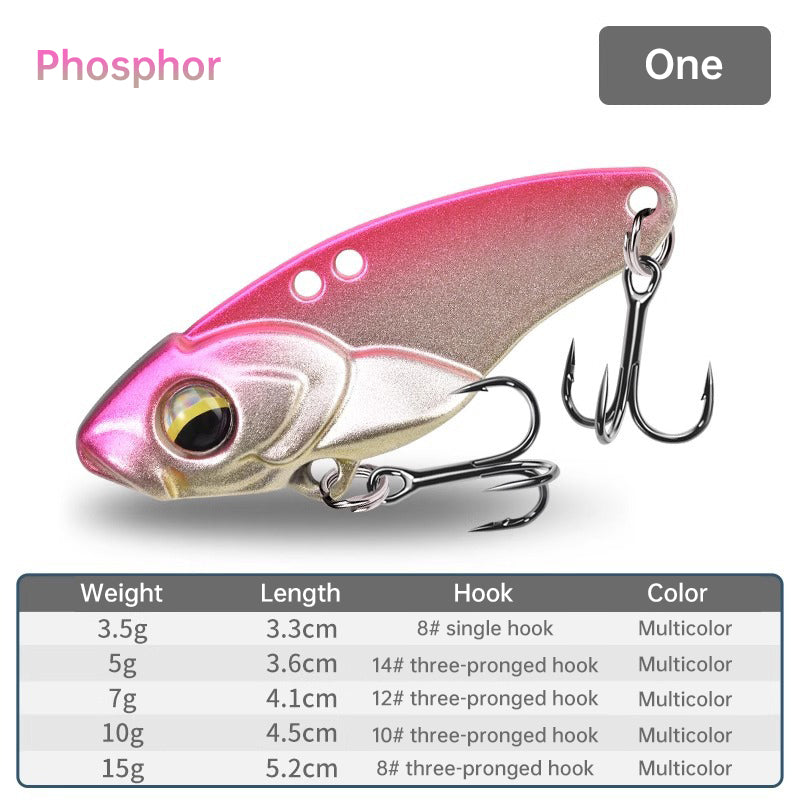 1PCS 3.5g/5g/7g/10g/15g VIB Fishing Lure – Rattlesnake Iron Jig, long-cast hard lure for predatory fish.