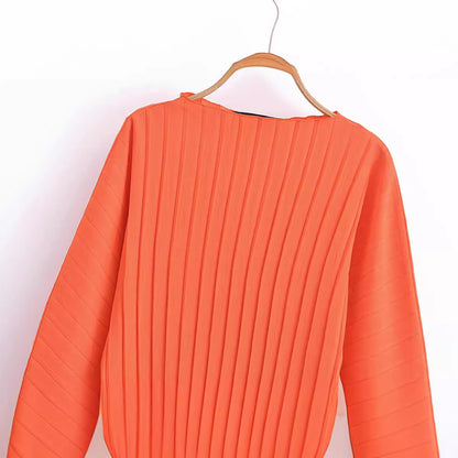 Asymmetric pleated top pleated skirt set for women