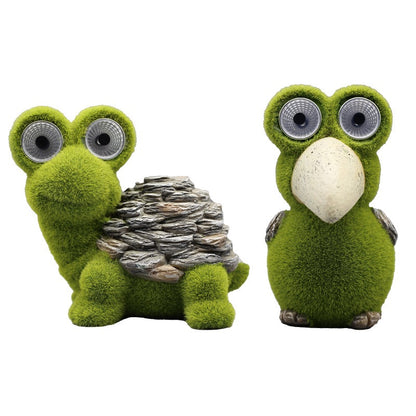 Solar Lights Turtle and Bird Grass Shooting Outdoor Waterproof Resin