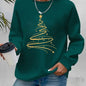 Women's Casual Christmas Print Long Sleeve Sweatshirt - Vibr