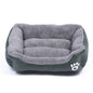 New, soft, and cozy fleece pet bed. Waterproof bottom. Suitable for small, medium & large pets. Keeps pets warm.