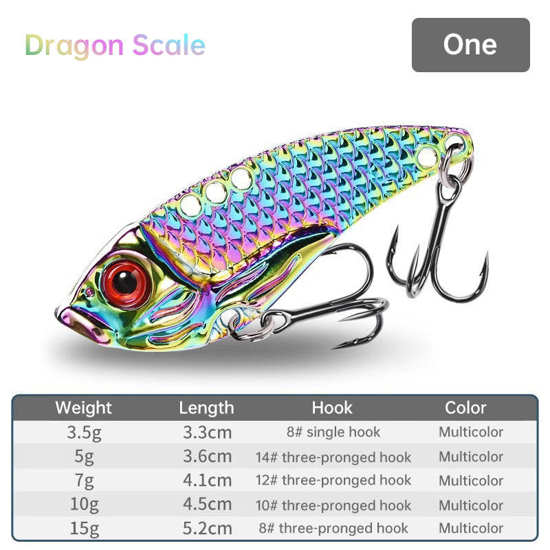 1PCS 3.5g/5g/7g/10g/15g VIB Fishing Lure – Rattlesnake Iron Jig, long-cast hard lure for predatory fish.