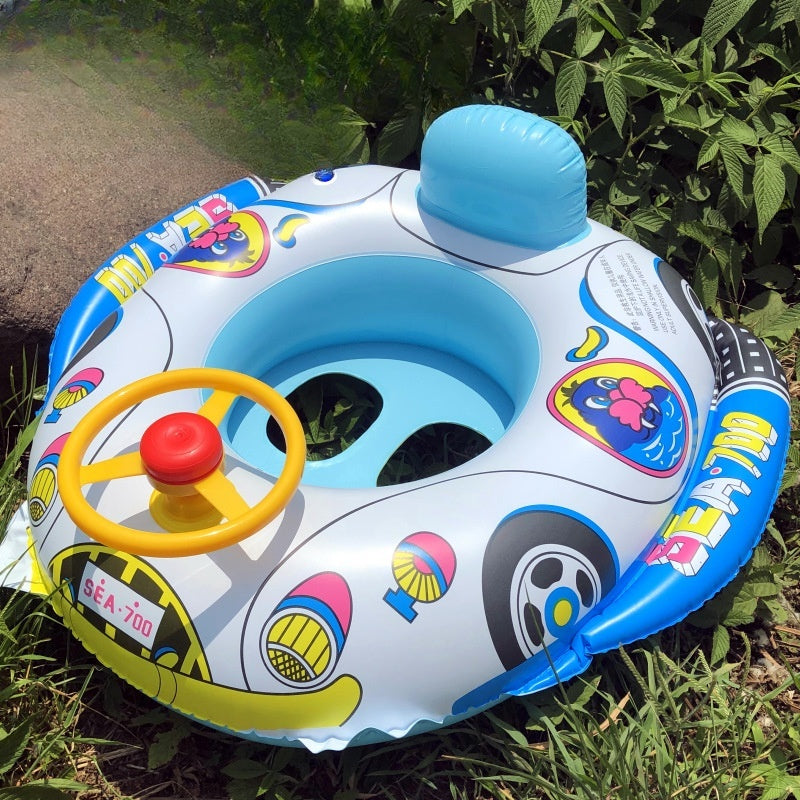 Children's steering wheel car swimming boat baby water swimming ring inflatable PVC inflatable swimming ring