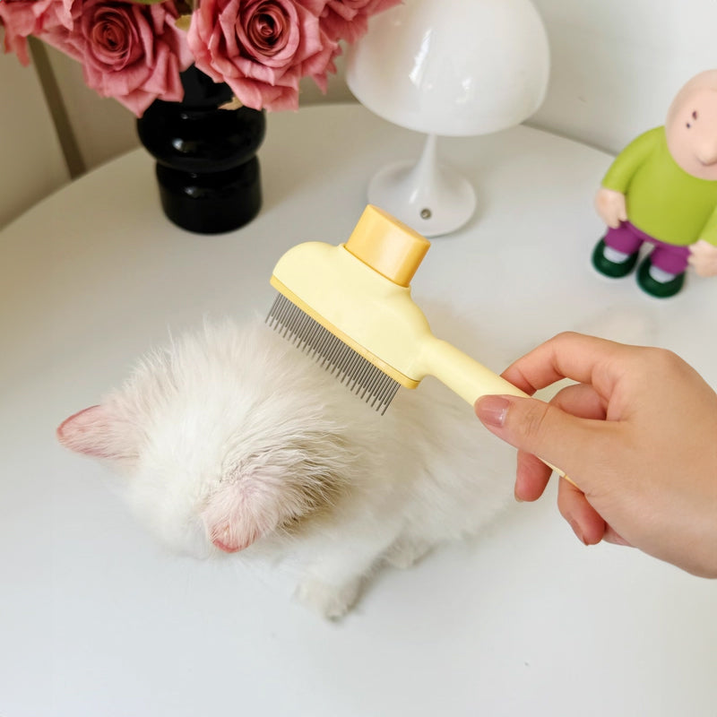 Dog & Cat Grooming Brush: Automatic Hair Remover with 1-Button Self-Cleaning & Massage