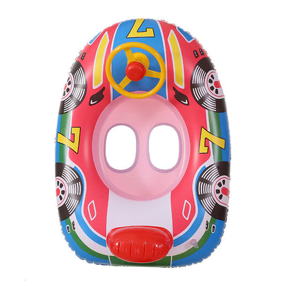 Children's steering wheel car swimming boat baby water swimming ring inflatable PVC inflatable swimming ring