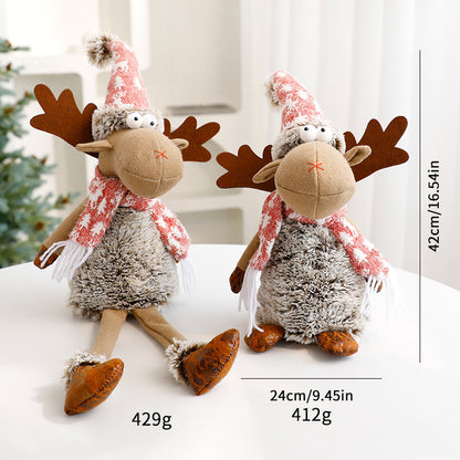 Reindeer Plush Christmas Decoration Ornament Window Display Decorative Figurine