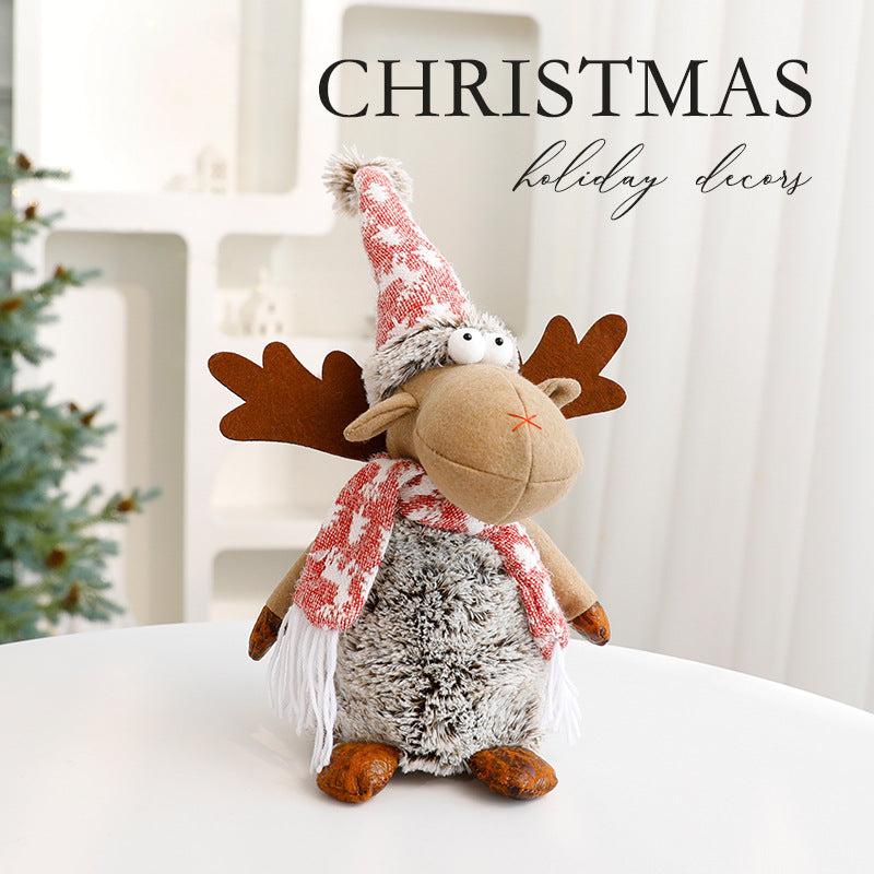 Reindeer Plush Christmas Decoration Ornament Window Display Decorative Figurine