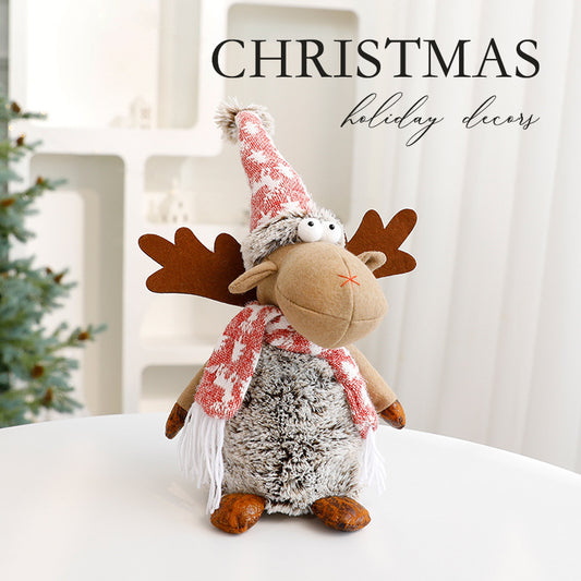 Reindeer Plush Christmas Decoration Ornament Window Display Decorative Figurine