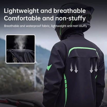 Waterproof Split Motorcycle Rain Suit - Lightweight, Foldable, Windproof, Heavy Rain Protection