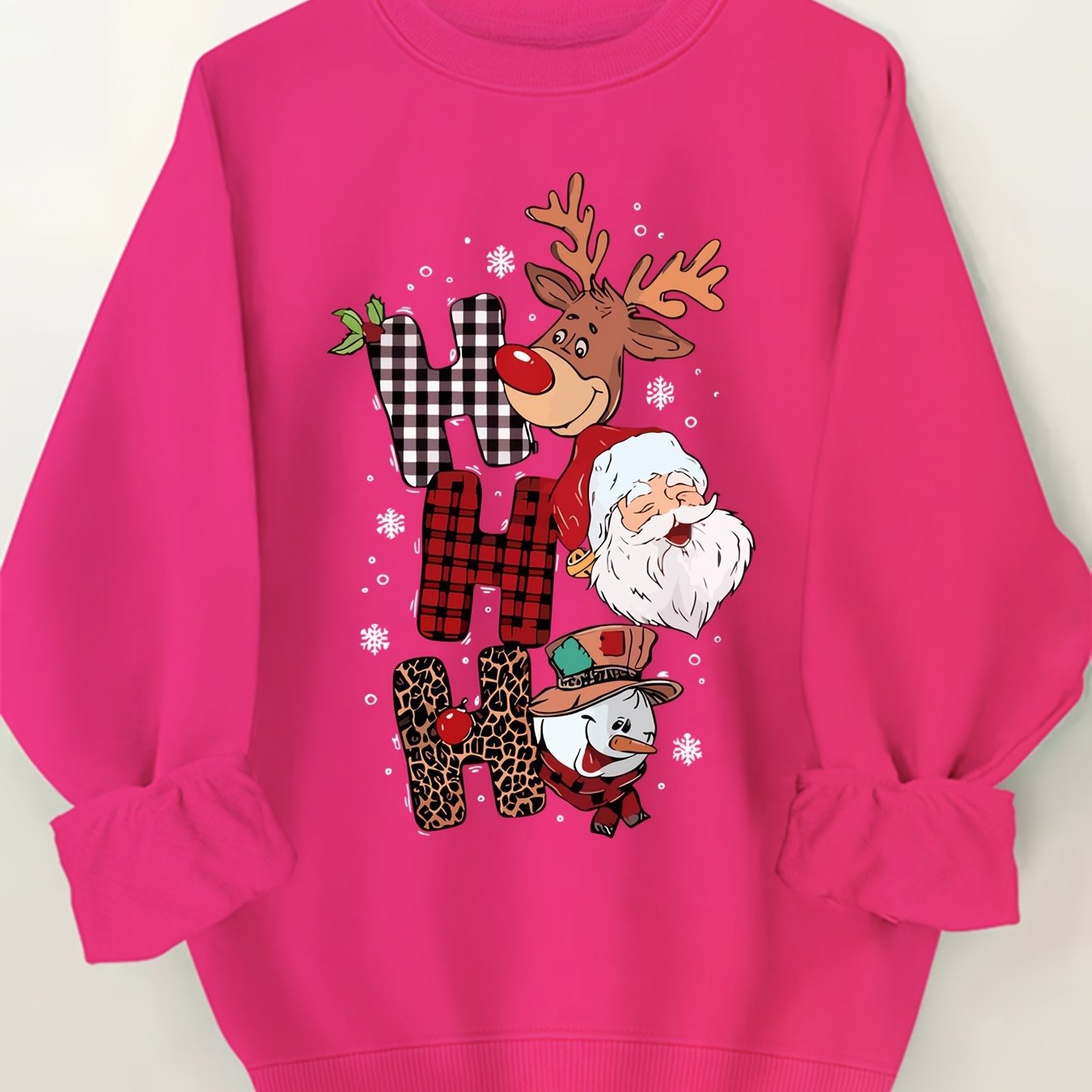 Festive Christmas Sweatshirt for Women, Plus Size Casual