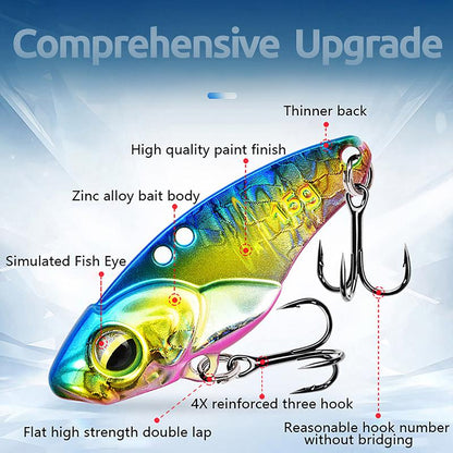 1PCS 3.5g/5g/7g/10g/15g VIB Fishing Lure – Rattlesnake Iron Jig, long-cast hard lure for predatory fish.