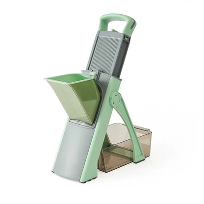 Multifunctional veggie & fruit slicer-grater. Chop, grate, slice potatoes efficiently. Ideal kitchen tool.