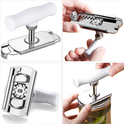 Multi-function Bottle Cap Opener Stainless Steel Lids Off Jar Opener Labor-saving Screw Can Opener for Kitchen Gadget