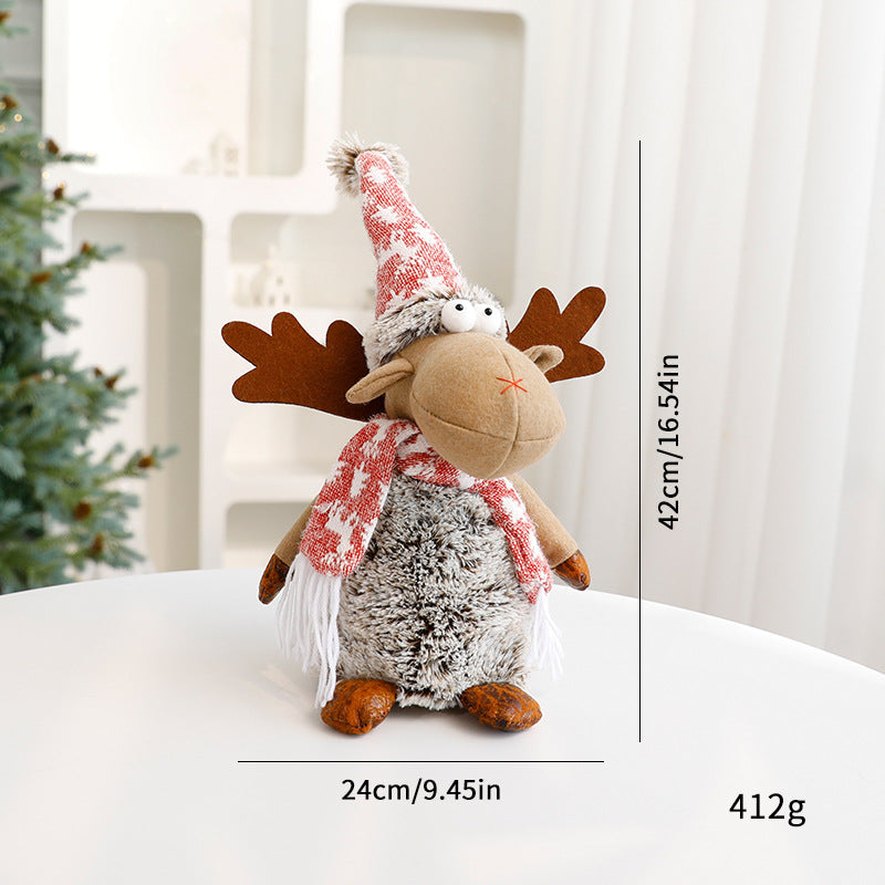 Reindeer Plush Christmas Decoration Ornament Window Display Decorative Figurine