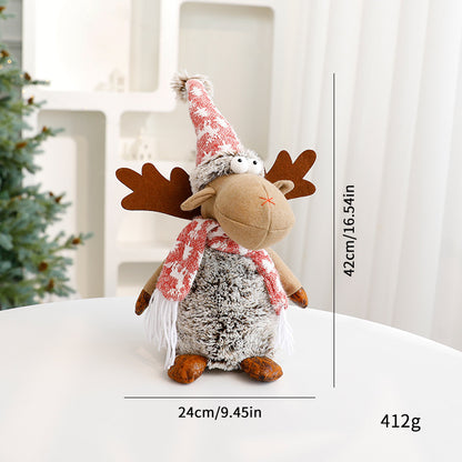 Reindeer Plush Christmas Decoration Ornament Window Display Decorative Figurine