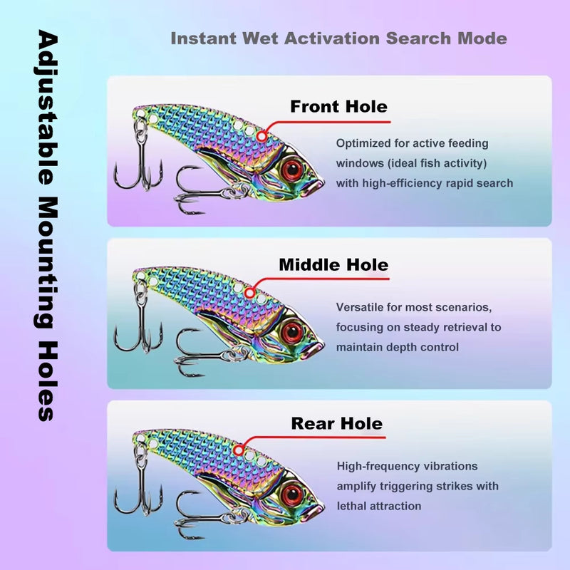 1PCS 3.5g/5g/7g/10g/15g VIB Fishing Lure – Rattlesnake Iron Jig, long-cast hard lure for predatory fish.