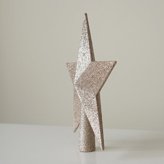 Christmas Tree Top Star Decoration Ornament, Gold, Silver, Red, Pink, 3D Five-Pointed Star