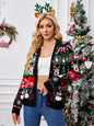 Autumn and winter new sweater jacket women's casual long sleeved Christmas sweater
