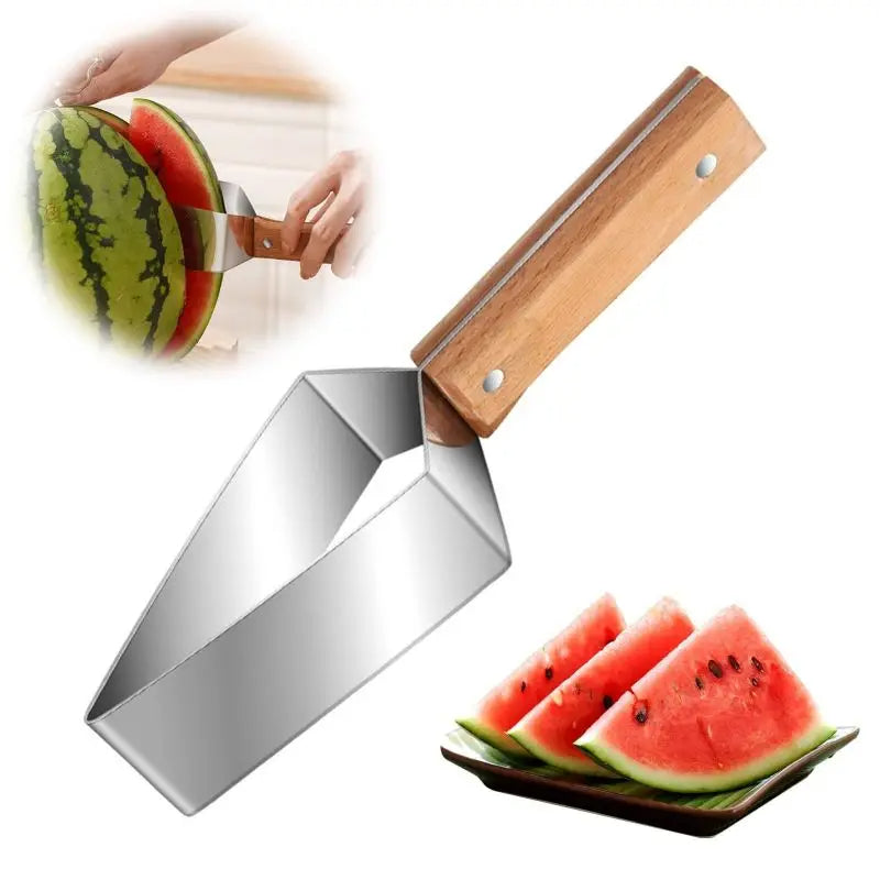 New Watermelon Splitter Watermelon Cutting Artifact 430 Stainless Steel Cutting Piece Splitter Household Melon Triangle Cutting