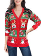 Autumn and winter new sweater jacket women's casual long sleeved Christmas sweater