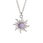 Sun Necklace Women's Set Zircon Rain Flower Stone Pendant with Unique Design Versatile Clothing Decoration Collar Chain