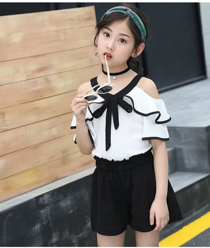 Kids Letter Crop Tank Tops Legging Two Pieces Set For Girls Summer Style Teenage Girl Hip Hop Clothing 4 6 8 10 12 14Years