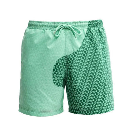 Water Changing Beach Pants Men's Quick Dry Large Size Swimming Pants Warm Color Changing Shorts Men's Swimming Pants