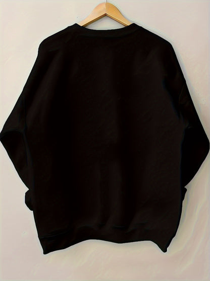 Christmas Gift Graphic Print Sweatshirt, Crew Neck Casual Sw