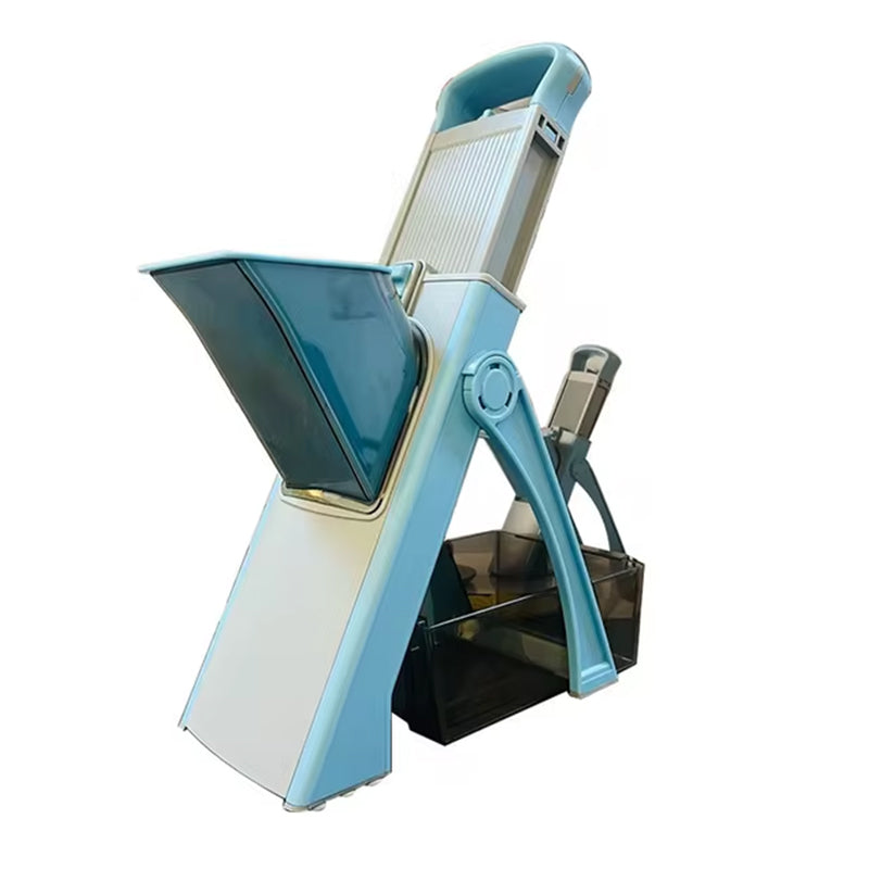 Multifunctional veggie & fruit slicer-grater. Chop, grate, slice potatoes efficiently. Ideal kitchen tool.