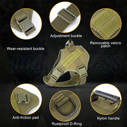 Tactical dog vest: for large dogs (German Shepherd, Golden Retriever) – training, military-style accessories.