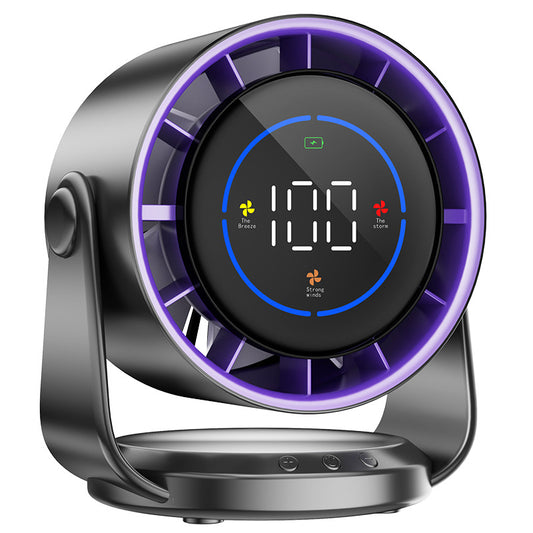 2025 New 100-Speed High - Speed Circulating Fan for Home. 6 - Inch Charging Digital Display, Turbo Desktop Electric Fan