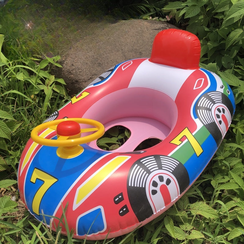Children's steering wheel car swimming boat baby water swimming ring inflatable PVC inflatable swimming ring